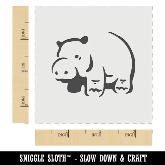 Round Standing Hippopatomus Wall Cookie DIY Craft Reusable Stencil {5}