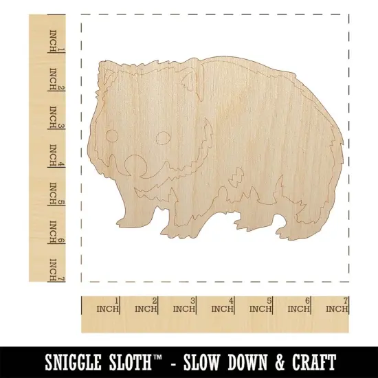 Cute Wombat Australian Marsupial Unfinished Wood Shape Piece Cutout for DIY Craft Projects {1}