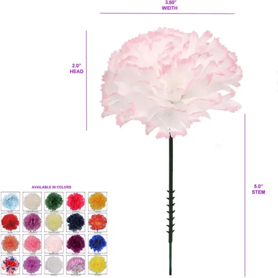 Set of 200 Peppermint Silk Carnation Picks - Festive & Fun Faux Flowers - Perfect for Home D&eacute;cor, Weddings, and Special Events - Versatile & Durable Floral Accents with a Touch of Holiday Cheer, Floral Home by Artificial Flowers {3}