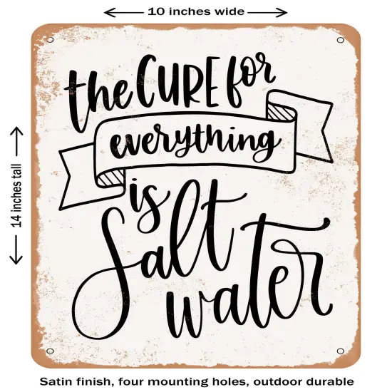 DECORATIVE METAL SIGN - Cure For Everything- Vintage Rusty Look {1}