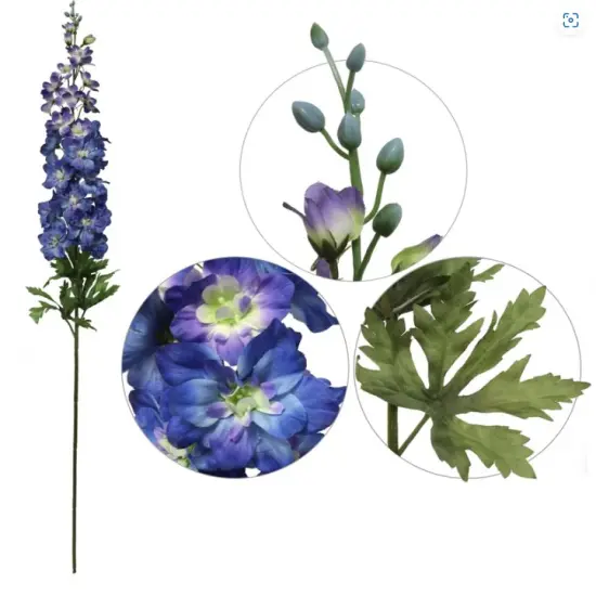 Captivating Beauty 37" Silk Delphinium Flowers - Elegant Artificial Decor {3}