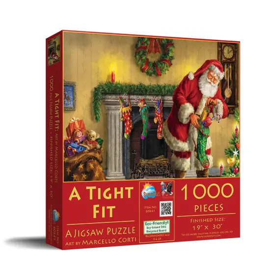 Sunsout A Tight Fit 1000 pc Christmas Jigsaw Puzzle 60641 {3}