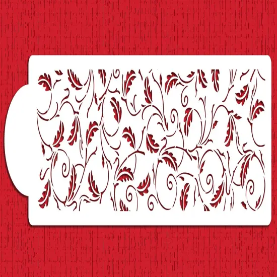 4-Inch Oak Leaf Cake Stencil Side | C598 by Designer Stencils | Cake Decorating Tools | {1}