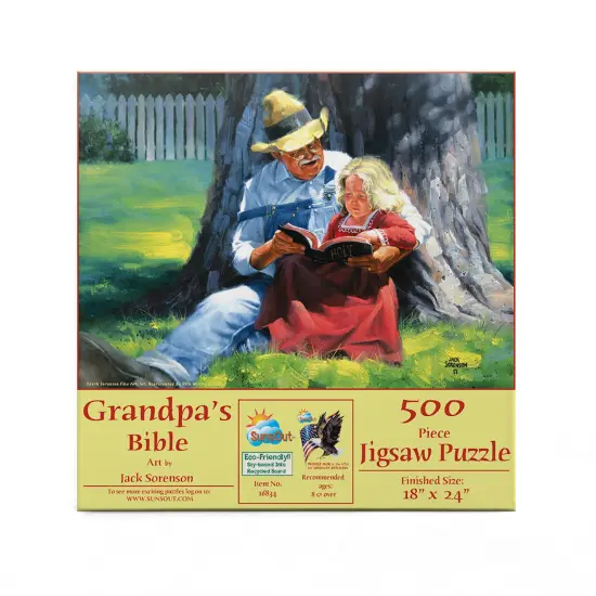 Sunsout Grandpa's Bible 500 pc Jigsaw Puzzle 16834 {4}