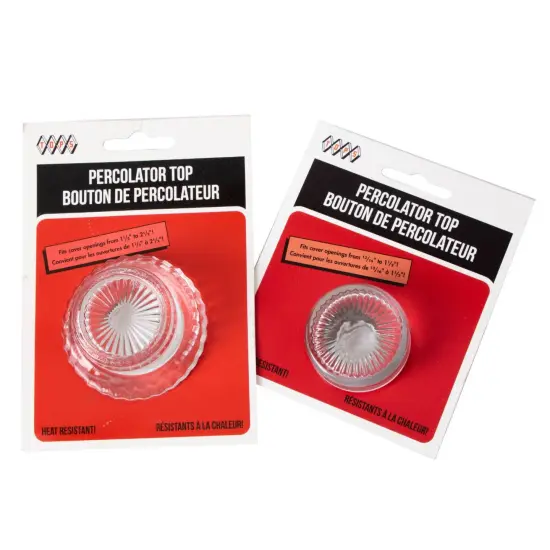 Percolator Top Knobs Clear Glass Set of 2 Sizes Small and Large {1}