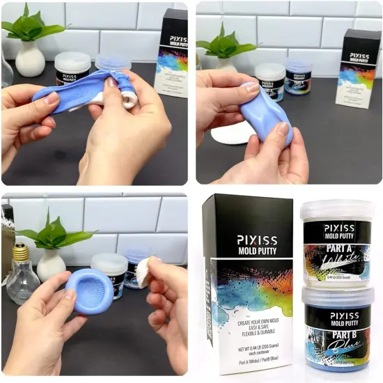 Pixiss Mold Putty Silicone Mold Making Kit, Super Easy 1:1 Mix Mold Putty {3}