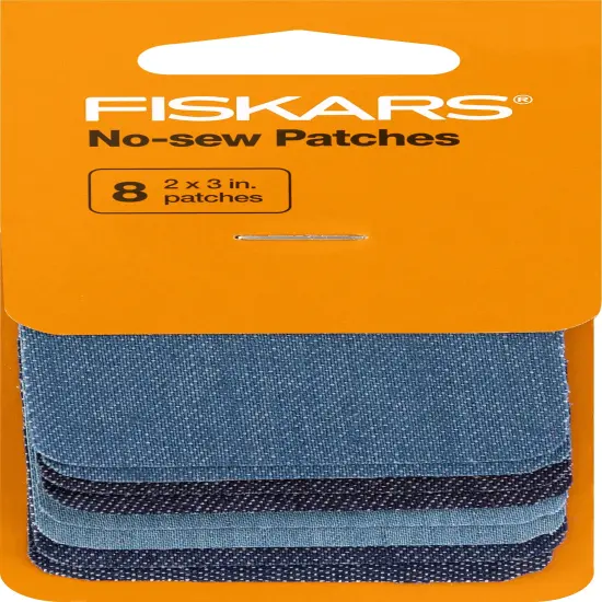 Fiskars Denim Iron-On Patches 8/Pkg {1}
