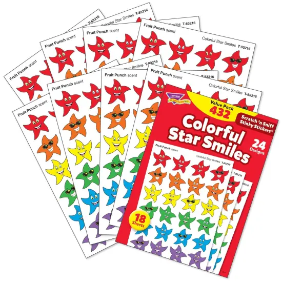 Colorful Star Smiles Stinky Stickers&reg; Variety Pack, 432 Per Pack, 3 Packs {2}