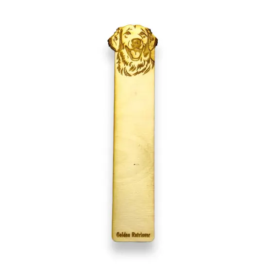Bookmark - Golden Retreiver Dog - Birch wood {1}