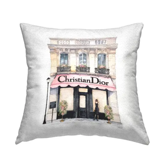 Stupell Industries Glam Fashion Storefront Outdoor Printed Pillow {1}