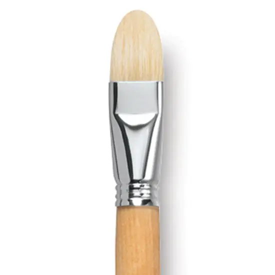 Escoda Clasico Chungking White Bristle Brush - Filbert, Extra Long Handle, Size 24 {1}