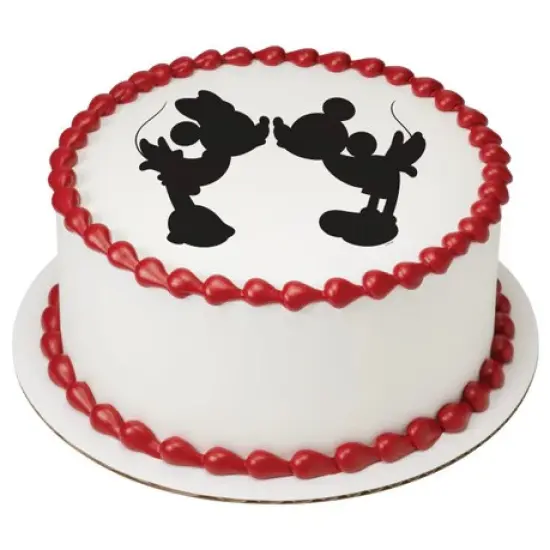 Mickey Mouse and Minnie Mouse Silhouette Edible Cake Image PhotoCake&reg; {2}