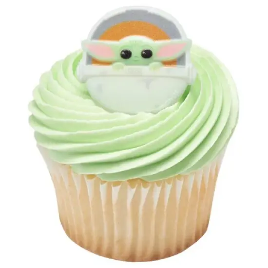 Star Wars Disney The Mandalorian The Child Baby Yoda Cupcake Cake Decorating Rings 12 set {1}