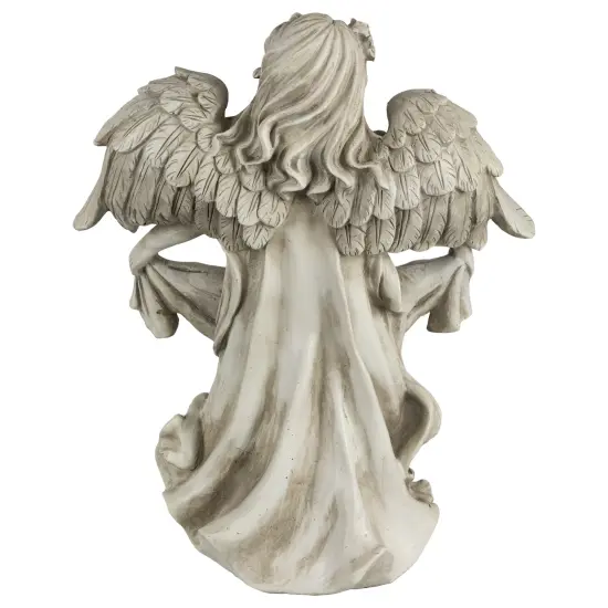 Northlight 18.5" Serene Angel Bird Feeder Outdoor Garden Statue Gray {6}