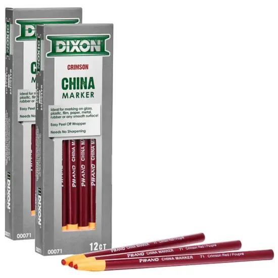 Phano China Markers, Crimson Red, 12 Per Pack, 2 Packs {1}
