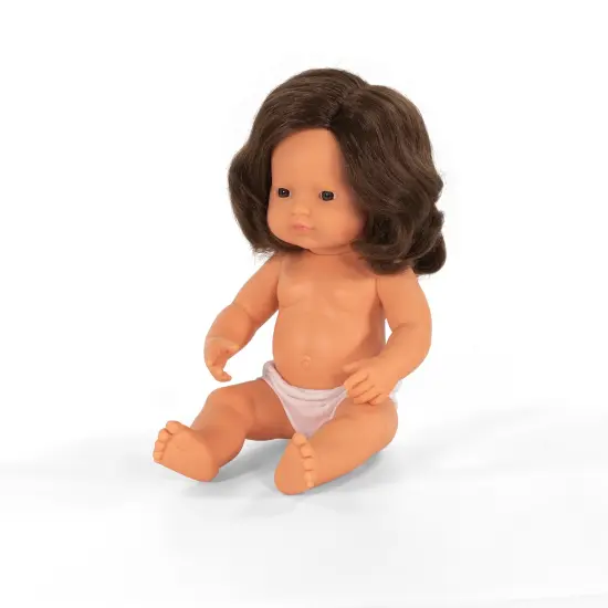 Anatomically Correct 15" Baby Doll, Caucasian Girl, Brunette {2}