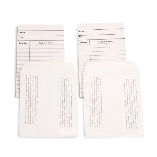 Library Cards & Self-Adhesive Pockets Combo, White, 150 Each/300 Pieces {1}