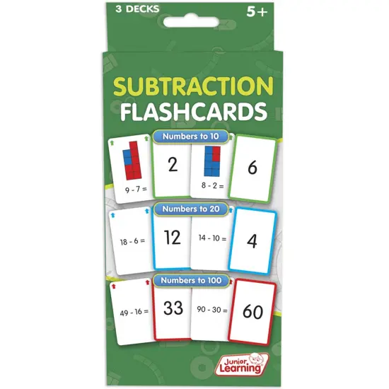 Subtraction Flashcards, 3 Sets Per Pack, 3 Packs {3}
