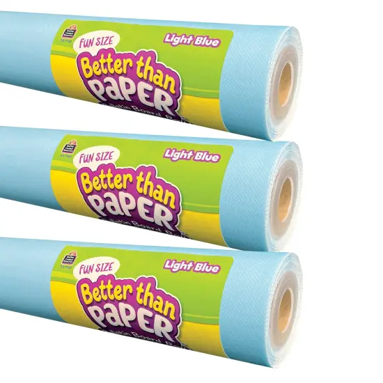 Fun Size Better Than Paper&reg; Bulletin Board Roll, 18" x 12', Light Blue, Pack of 3 {1}
