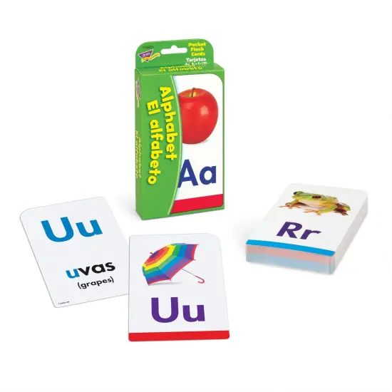 Alphabet/El Alfabeto (EN/SP) Pocket Flash Cards, 6 Packs {4}