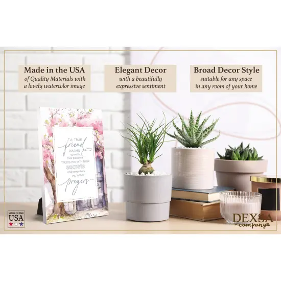 A True Friend Wood Plaque with Easel and Hook Wall Tabletop Art - 6 inches x 9 inches {3}