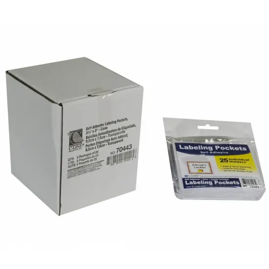 Self Adhesive Labeling Pockets with Inserts, 25 Per Pack, 2 Packs {5}