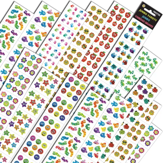 Jumbo Variety Assortment Sticker, Pack of 980, 2 Packs {2}