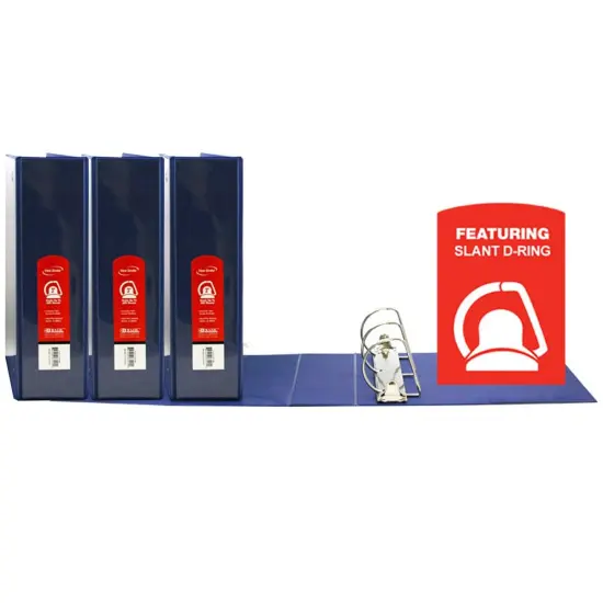 Slant D Ring View Binder with 2 Pockets, 3", Blue, Pack of 3 {1}