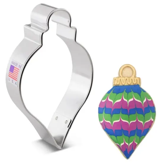 Ann Clark Christmas Teardrop Bauble Ornament Cookie Cutter 4" {1}