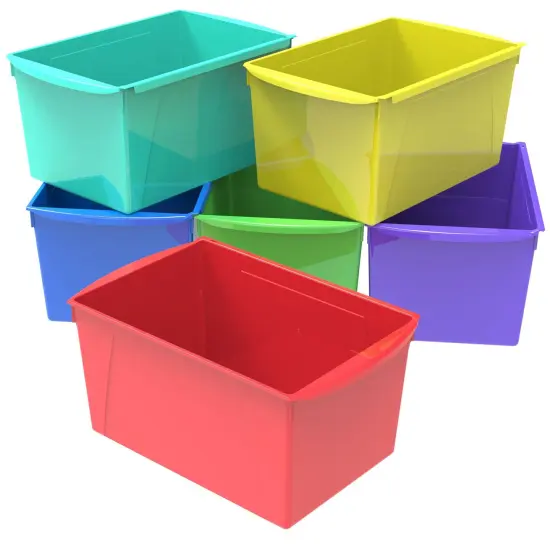 Wide Book Bin, Assorted Color, Set of 6 {1}