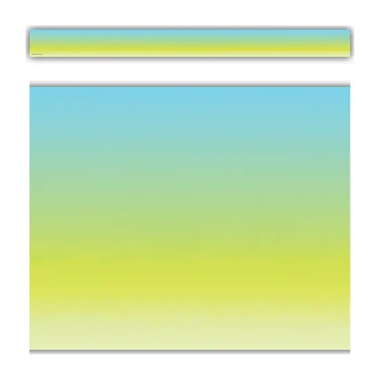 Aqua and Lime Color Wash Straight Border Trim, 35 Feet Per Pack, 6 Packs {2}