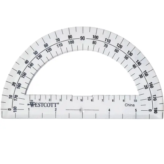 Protractor 6", 180 degree, Clear, Pack of 36 {2}