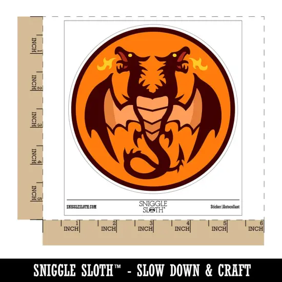 Two Headed Dragon Drake Wyvern Waterproof Vinyl Phone Tablet Laptop Water Bottle Sticker Set - 5 Pack {1}