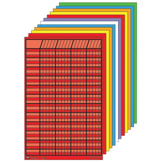 Vertical Incentive Chart, 14" x 22", Assorted Colors, Pack of 12 {1}