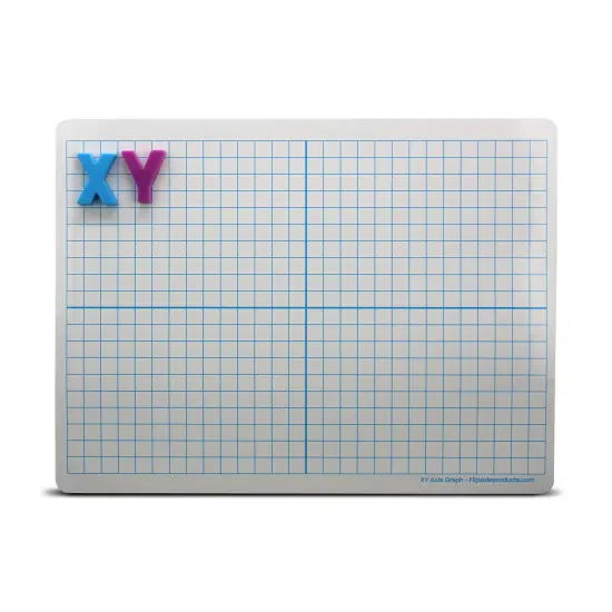 Magnetic Dry Erase Learning Mat, Two-Sided XY Axis/Plain, 9" x 12", Pack of 12 {5}