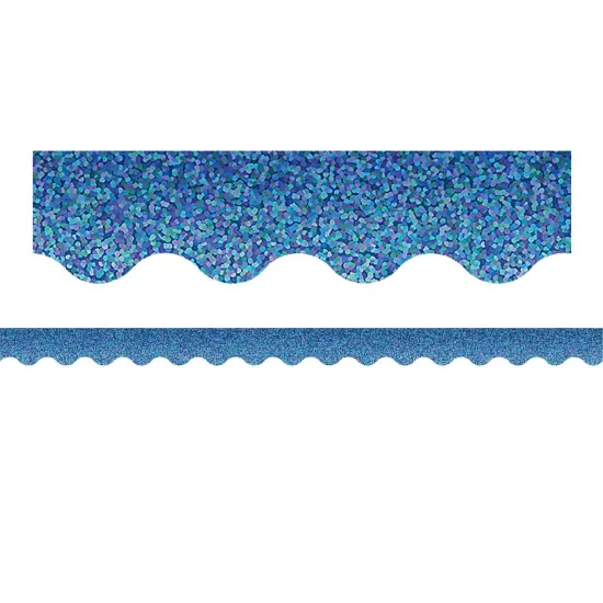 Blue Sparkle Scalloped Border Trim, 35 Feet Per Pack, 6 Packs {2}