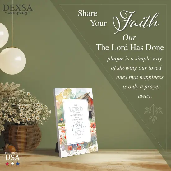 The Lord Has Done Wood Plaque with Easel and Hook Wall Tabletop Art - 6 inches x 9 inches {4}