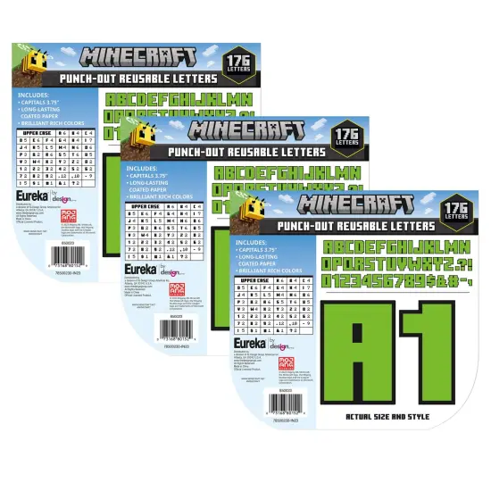 Minecraft Deco Letters, 176 Pieces Per Pack, 3 Packs {1}