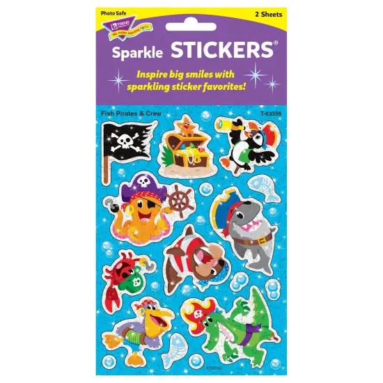 Fish Pirates & Crew Sparkle Stickers&reg;, 32 Per Pack, 6 Packs {5}