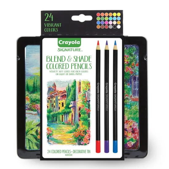 Signature Blend & Shade Colored Pencils in Tin, Pack of 24 {1}