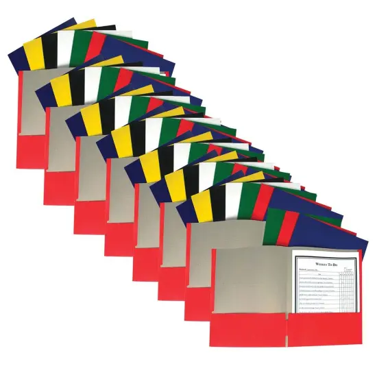 Paper Portfolio Without Prongs, Assorted, Pack of 60 {1}