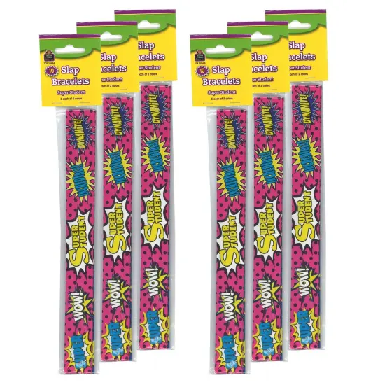 Superhero Super Student Slap Bracelets, 10 Per Pack, 6 Packs {1}