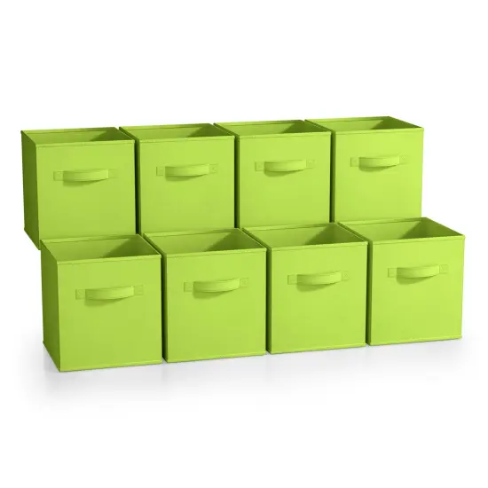 Sorbus 8 Pack 11 Inch Foldable Storage Cubes with Handles- for Organizing Home, Shelves, Nursery, Playroom, Closet and More Light Pastel {7}