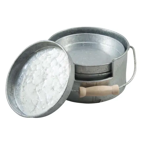 Round Metal Coasters Set of 4 Accessory Multi {1}