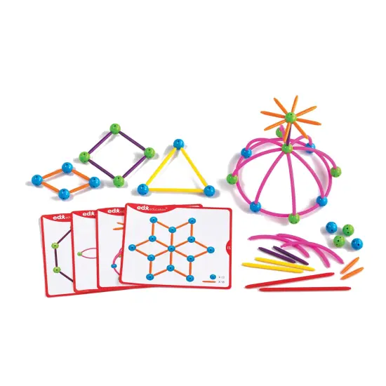 Skeletal Starter Geo Set - 144 Multicolored Pieces - 20 Double-Sided Activity Cards {1}