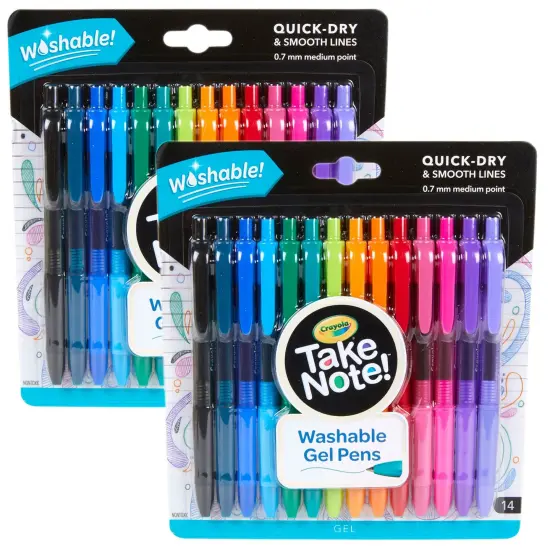 Take Note! Washable Gel Pens, 14 Per Pack, 2 Packs {1}