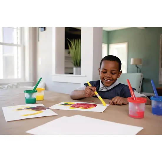 No-Spill Round Paint Cups with Colored Lids, 3" Dia., 10 Per Pack, 2 Packs {3}