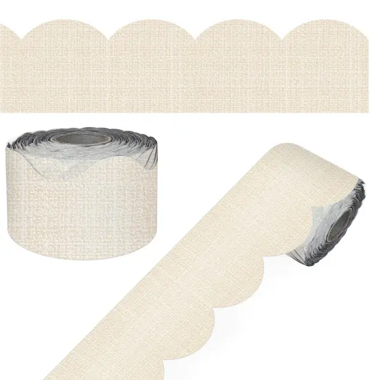 Linen Rolled Scalloped Borders, 65 Feet Per Roll, Pack of 3 {5}