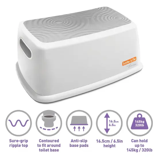 Toddler & Me&trade; Step Stool, Gray/White {3}