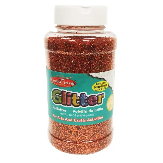 Creative Arts&trade; Glitter, 1 lb. Bottle, Orange, Pack of 3 {2}